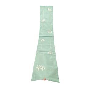 Bella Lux Mint Green Table Runner w White Floral Embroidery 71" X 14" Mint Green